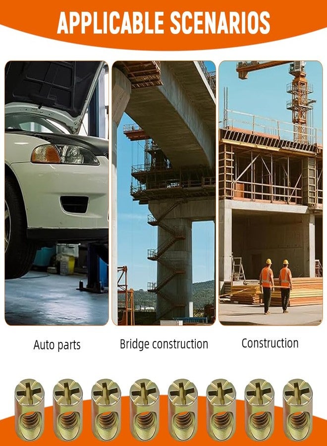 Serplex® 30Pcs Zinc Alloy Hammer Head Nuts, Cross-Hole Furniture Connecting Nuts, Metal Barrel Nuts, Threaded Fasteners for Furniture Assembly, DIY Cabinet and Bed Frame Connector - Image 4